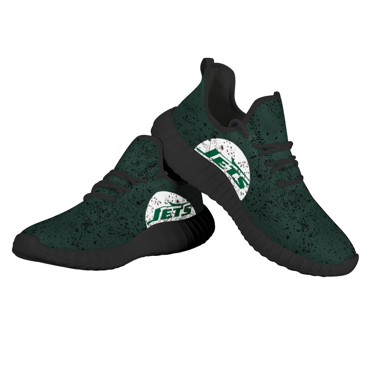 Women's New York Jets Mesh Knit Sneakers/Shoes 004